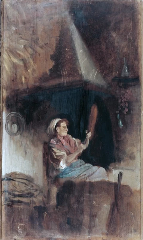 Giuseppe De Nittis - Accanto al focolare (1864), Pinacoteca Giuseppe De Nittis, Barletta